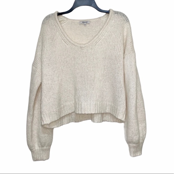 Madewell Sweaters - Madewell V-neck Pullover Sweater White Size Medium